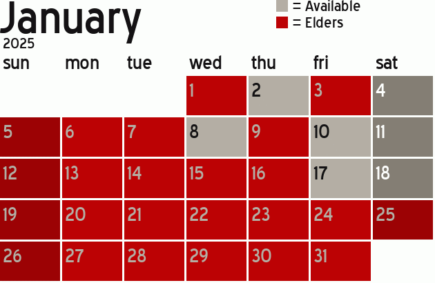 Missionary Dinner Calendar