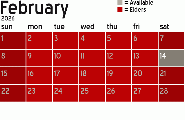 Missionary Dinner Calendar