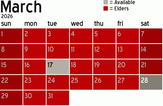 Missionary Dinner Calendar