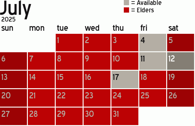 Missionary Dinner Calendar