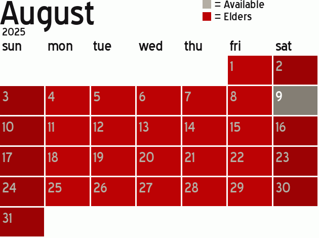Missionary Dinner Calendar